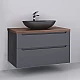 Купить Тумба под раковину Jorno Wood 100 wood.01.100/P/GR подвесная Серая в магазине сантехники Santeh-Crystal.ru