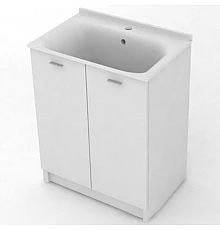 Тумба с хозяйственной раковиной Kerasan Aquadom 60 9166K3 Белая с отверстием под смеситель