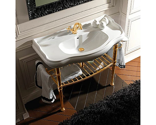 Купить Консоль под раковину Kerasan Retro 100 730091 Золото в магазине сантехники Santeh-Crystal.ru