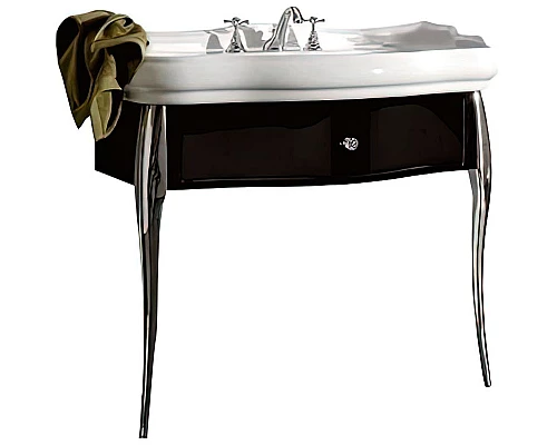 Приобрести Тумба под раковину Kerasan Retro 100 7363K3 Черный глянец в магазине сантехники Santeh-Crystal.ru