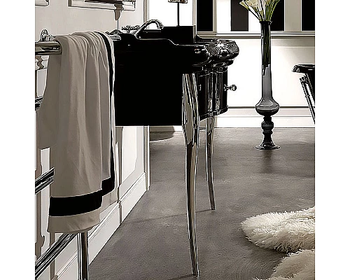 Приобрести Тумба под раковину Kerasan Retro 100 7363K3 Черный глянец в магазине сантехники Santeh-Crystal.ru