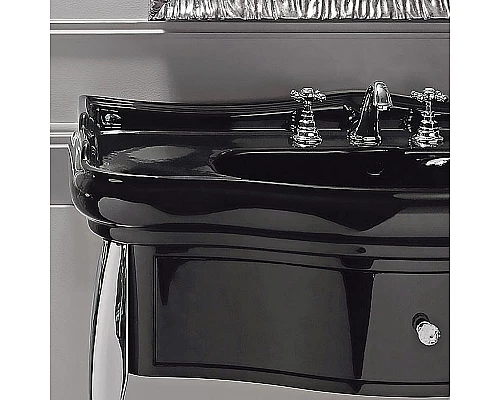 Приобрести Тумба под раковину Kerasan Retro 100 7363K3 Черный глянец в магазине сантехники Santeh-Crystal.ru