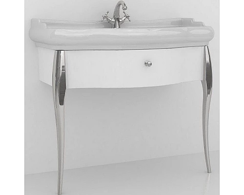Купить Тумба под раковину Kerasan Retro 100 7363K7 Белый глянец Хром в магазине сантехники Santeh-Crystal.ru
