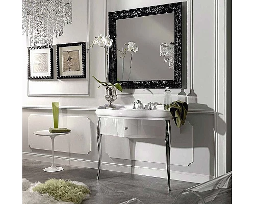 Купить Тумба под раковину Kerasan Retro 100 7363K7 Белый глянец Хром в магазине сантехники Santeh-Crystal.ru