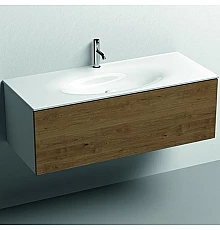 Тумба под раковину Kerasan Shape 120 9325K3 подвесная Дуб Белая