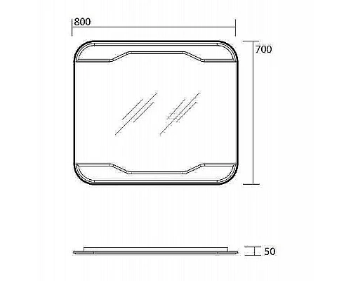 Приобрести Зеркало Kerasan Waldorf 80 740701 c выключателем в магазине сантехники Santeh-Crystal.ru