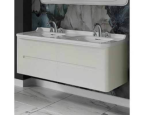 Купить Тумба под раковину Kerasan Waldorf 144 925430 подвесная Bi vaniglia matt в магазине сантехники Santeh-Crystal.ru