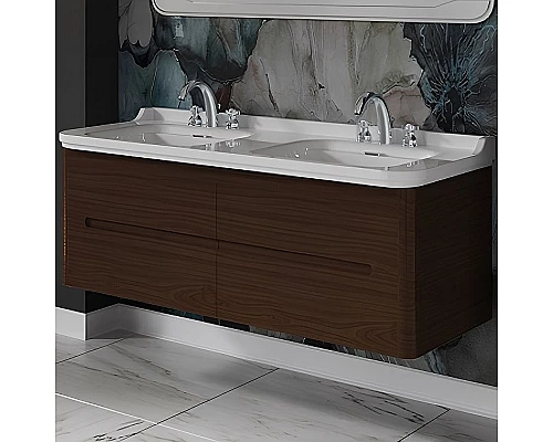 Купить Тумба под раковину Kerasan Waldorf 144 925446 подвесная Noce в магазине сантехники Santeh-Crystal.ru