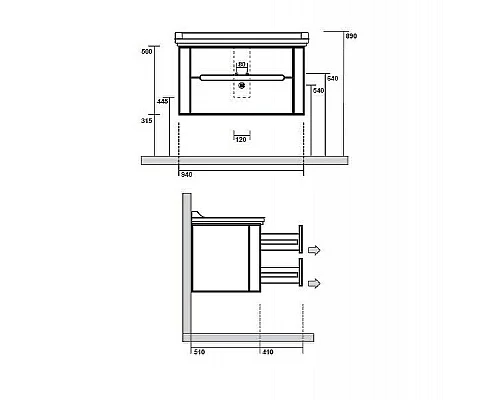 Приобрести Тумба под раковину Kerasan Waldorf 74 925630 подвесная Bi vaniglia matt в магазине сантехники Santeh-Crystal.ru