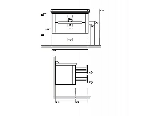 Заказать Тумба под раковину Kerasan Waldorf 74 925646 подвесная Noce в магазине сантехники Santeh-Crystal.ru