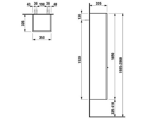 Приобрести Шкаф пенал Laufen Case 35 R 4.0202.2.075.463.R подвесной Белый матовый в магазине сантехники Santeh-Crystal.ru