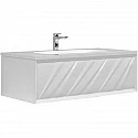 Тумба под раковину Marka One Glace 100П У73575 подвесная Белая глянцевая