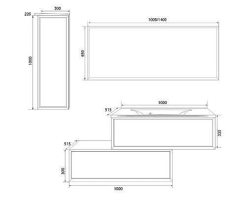 Приобрести Тумба под раковину Marka One Milacco 100П У72796 подвесная Black Stone в магазине сантехники Santeh-Crystal.ru
