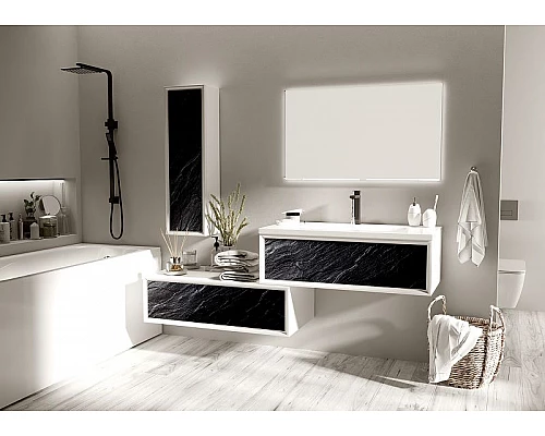 Заказать Шкаф пенал Marka One Milacco 30П L У73210 Black Stone в магазине сантехники Santeh-Crystal.ru