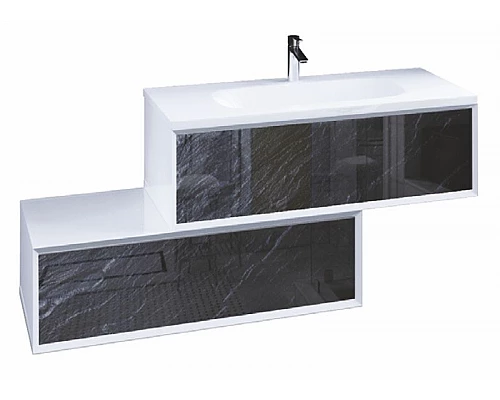 Приобрести Тумба Marka One Milacco 100П У83571 подвесная Black Stone в магазине сантехники Santeh-Crystal.ru