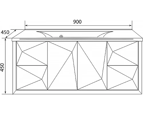 Приобрести Тумба под раковину Marka One Romb 90П У67847 подвесная White в магазине сантехники Santeh-Crystal.ru