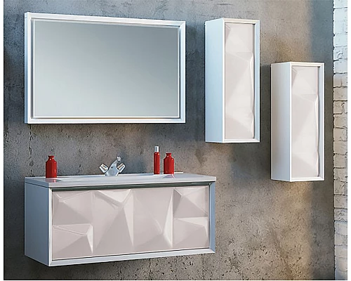 Приобрести Шкаф пенал Marka One Romb 30П R У71344 подвесной White в магазине сантехники Santeh-Crystal.ru