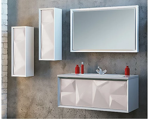 Купить Шкаф пенал Marka One Romb 30П L У73558 подвесной White в магазине сантехники Santeh-Crystal.ru