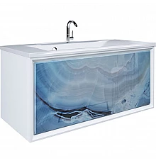Тумба под раковину Marka One Seattle 90П У72808 подвесная Blue marble