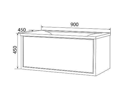 Заказать Тумба под раковину Marka One Seattle 90П У72808 подвесная Blue marble в магазине сантехники Santeh-Crystal.ru