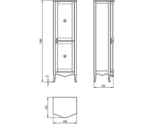 Купить Шкаф пенал Migliore Bella 50 L 26658 Орех в магазине сантехники Santeh-Crystal.ru