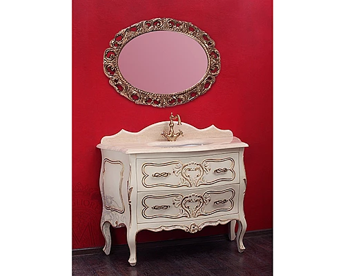 Приобрести Зеркало Migliore CDB 90 ML.COM-70.724.AV.DO Слоновая кость Золото в магазине сантехники Santeh-Crystal.ru