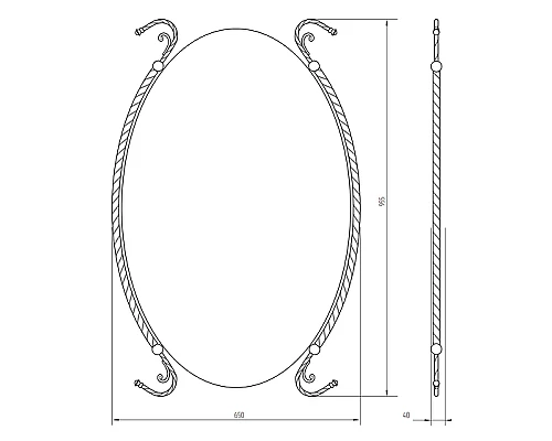 Приобрести Зеркало Migliore Edera 65 16916 Хром в магазине сантехники Santeh-Crystal.ru