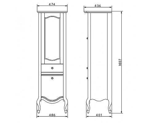 Приобрести Шкаф пенал Migliore Impero 48 R 26071 Слоновая кость в магазине сантехники Santeh-Crystal.ru