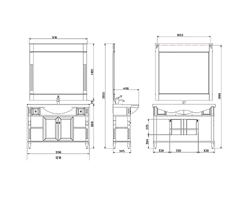 Купить Тумба под раковину Migliore Kantri 120 26746 Антрацит в магазине сантехники Santeh-Crystal.ru