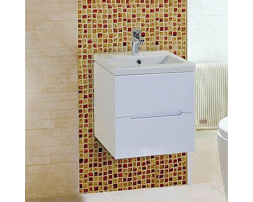 Приобрести Тумба под раковину Onika Айленд 50.13 105021 подвесная Белая в магазине сантехники Santeh-Crystal.ru