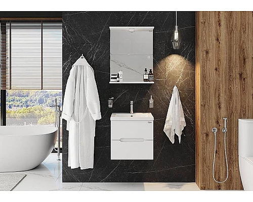 Приобрести Тумба под раковину Onika Айленд 50.13 105021 подвесная Белая в магазине сантехники Santeh-Crystal.ru