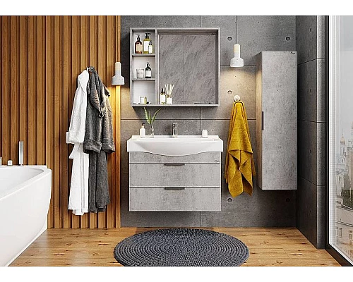 Купить Зеркало Onika Девис 80.00 У 208093 Бетон чикаго в магазине сантехники Santeh-Crystal.ru