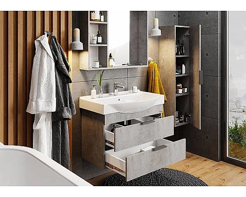 Купить Зеркало Onika Девис 80.00 У 208093 Бетон чикаго в магазине сантехники Santeh-Crystal.ru