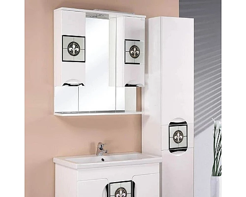Приобрести Зеркало со шкафом Onika Флорена 78.01 207802 с подсветкой Белое в магазине сантехники Santeh-Crystal.ru