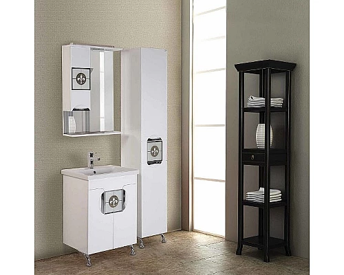 Приобрести Шкаф пенал Onika Флорена 35.17 R 403517 с бельевой корзиной Белый в магазине сантехники Santeh-Crystal.ru