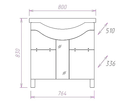 Приобрести Тумба под раковину Onika Флорена 80 108021 Белая в магазине сантехники Santeh-Crystal.ru