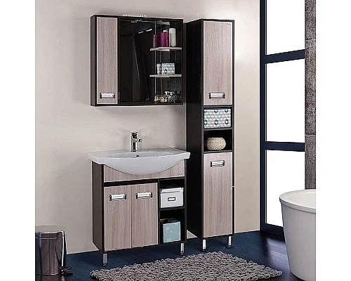 Приобрести Шкаф пенал Onika Гамма 30.10 403042 Венге луизиана Ясень шимо светлый в магазине сантехники Santeh-Crystal.ru