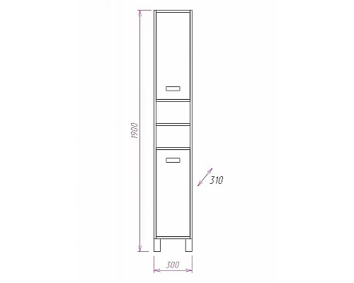 Приобрести Шкаф пенал Onika Гамма 30.10 403042 Венге луизиана Ясень шимо светлый в магазине сантехники Santeh-Crystal.ru
