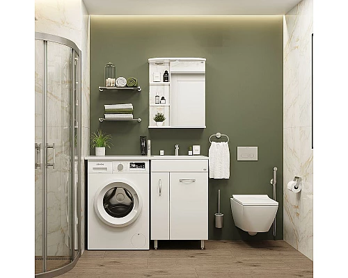 Приобрести Зеркальный шкаф Onika Карина 60.01 R 206010 с подсветкой Белый в магазине сантехники Santeh-Crystal.ru