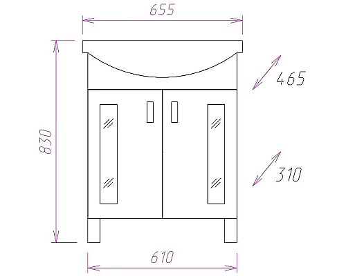 Приобрести Тумба под раковину Onika Кристалл 65.18 106545 Белая в магазине сантехники Santeh-Crystal.ru