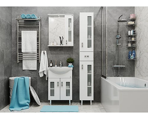 Купить Шкаф пенал Onika Кристалл 30.18 403050 Белый в магазине сантехники Santeh-Crystal.ru