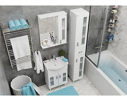 Купить Шкаф пенал Onika Кристалл 30.18 403050 Белый в магазине сантехники Santeh-Crystal.ru