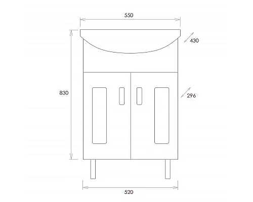 Приобрести Тумба под раковину Onika Кристалл 55.18 105555 Белая в магазине сантехники Santeh-Crystal.ru
