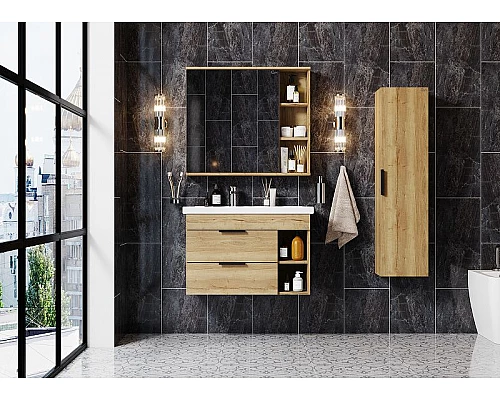 Заказать Тумба под раковину Onika Легран 80.13 108047 подвесная Дуб галифакс в магазине сантехники Santeh-Crystal.ru