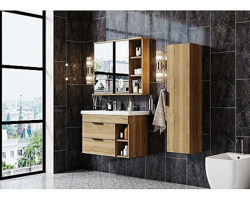 Купить Зеркальный шкаф Onika Легран 80.00У 208092 Дуб галифакс в магазине сантехники Santeh-Crystal.ru