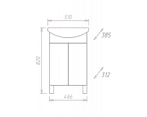 Заказать Тумба под раковину Onika Лига 50.11 105030 Белая в магазине сантехники Santeh-Crystal.ru