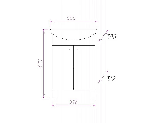 Заказать Тумба под раковину Onika Лига 55.11 105554 Белая в магазине сантехники Santeh-Crystal.ru