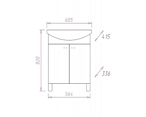 Приобрести Тумба под раковину Onika Лига 60.11 106134 Белая в магазине сантехники Santeh-Crystal.ru
