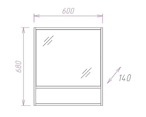 Заказать Зеркальный шкаф Onika Натали 60.00 R 206061 Ясень таормина в магазине сантехники Santeh-Crystal.ru