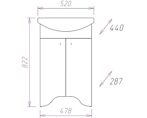 Заказать Тумба под раковину Onika Омега 50.10 105015 Белая в магазине сантехники Santeh-Crystal.ru